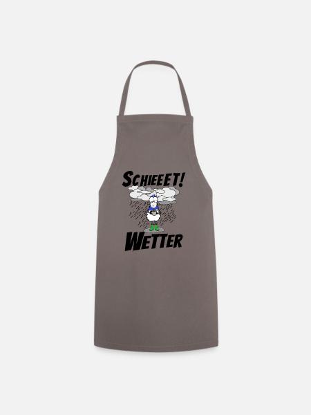 Schiet Wetter Plattdeutsch - Kochschürze - Grau