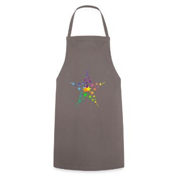 Sterne bunte Sterne viele Sterne - Kochschürze - Grau - Vorne - AI Model Male 185 dark (185cm)