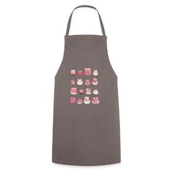 Zuckersüße rosa Punschkrapferl - Kochschürze - Grau - Vorne - AI Model Male 185 dark (185cm)