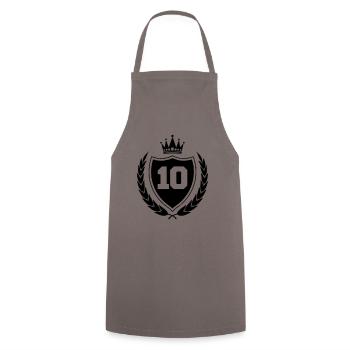 wappen 10 - Kochschürze - Grau - Vorne - AI Model Male 185 dark (185cm)