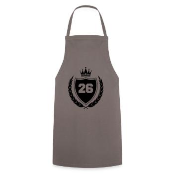 wappen 26 - Kochschürze - Grau - Vorne - AI Model Male 185 dark (185cm)