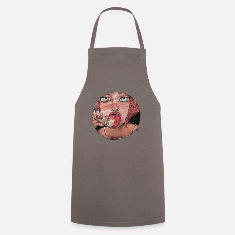 Fille de crème glacée - Tablier de cuisine - gris