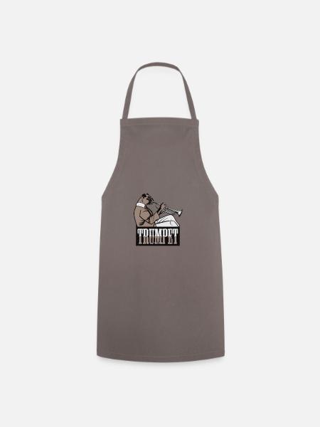 Trumpet Dog Haustier Hund Trompete Geschenk Idee - Kochschürze - Grau
