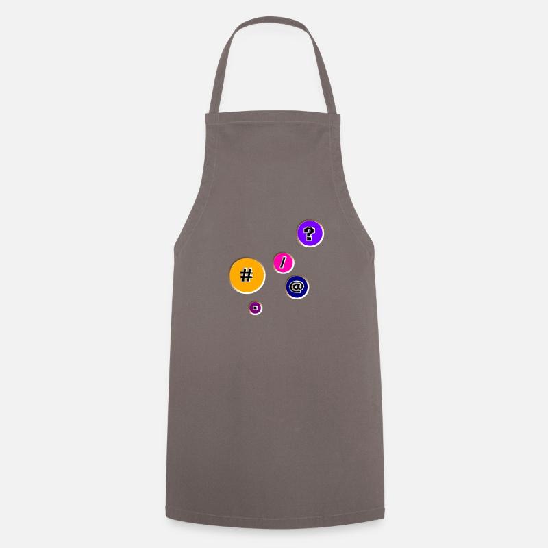 Boutons avec caractères - Tablier de cuisine - gris
