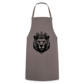 Ours Grizzly Roi de la Couronne - Tablier de cuisine - gris - Devant - AI Model Male 185 dark (185cm)