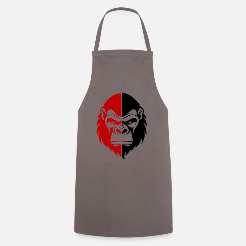 Tête de gorille - Tablier de cuisine - gris