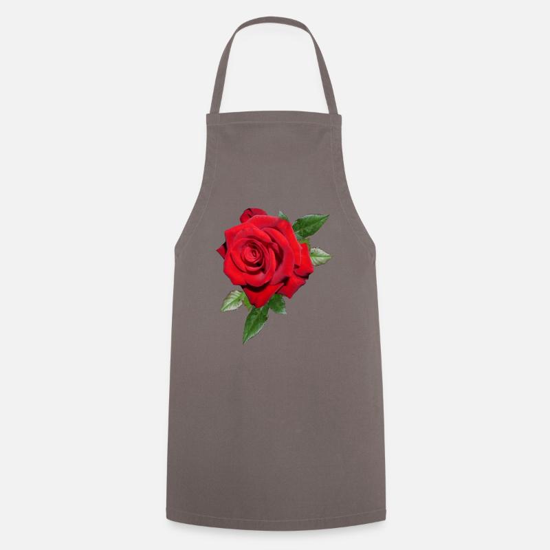 Rose avec feuilles dans XXL - Tablier de cuisine - gris