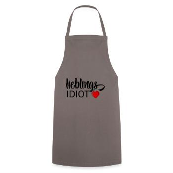 Favorite idiot - Cooking Apron - grey - Front - AI Model Male 185 dark (185cm)