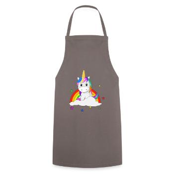 Einhorn für Einhörner Regenbogen Sterne - Kochschürze - Grau - Vorne - AI Model Male 185 dark (185cm)