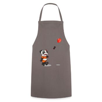 Zombie Panda Horror Panda Halloween Party Shirt - Cooking Apron - grey - Front - AI Model Male 185 dark (185cm)