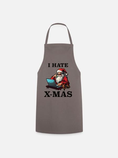 Tech-Weihnachtsmann hasst Weihnachten - Kochschürze - Grau