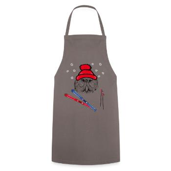 Ski jumpers, winter sports - Cooking Apron - grey - Front - AI Model Male 185 dark (185cm)