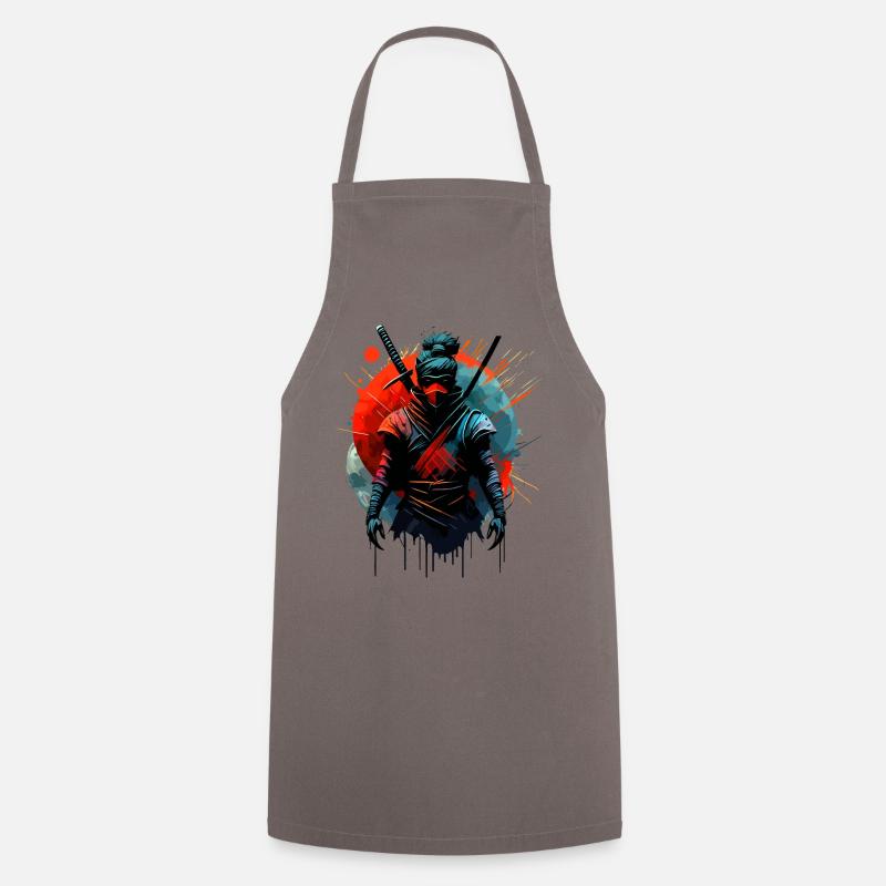 Kriegerischer Ninja Samurai Japan - Kochschürze - Grau