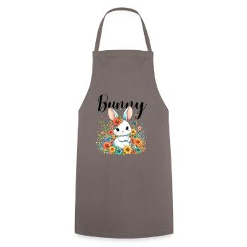 Bunny Bunny Mom Easter Easter Bunny Flowers Cute - Cooking Apron - grey - Front - AI Model Male 185 dark (185cm)
