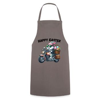 Happy Easter Bunny Motorcycle Cool Biker Easter Bunny - Cooking Apron - grey - Front - AI Model Male 185 dark (185cm)