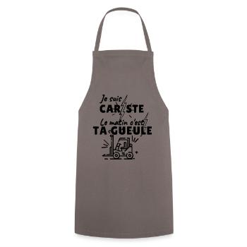 je suis cariste , le matin c'est ta gueule !! - Tablier de cuisine - gris - Devant - AI Model Male 185 dark (185cm)
