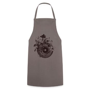 Vintage Vinyl Record Vinyl Plants - Cooking Apron - grey - Front - AI Model Male 185 dark (185cm)