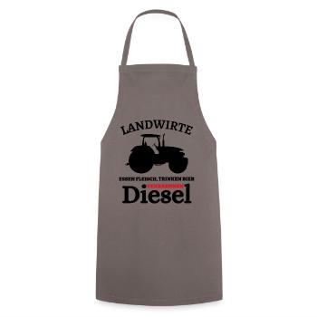 Landwirte- Essen Fleisch Trinken Bier ... - Kochschürze - Grau - Vorne - AI Model Male 185 dark (185cm)