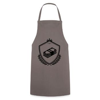 Money Symbol Coat of Arms - Cooking Apron - grey - Front - AI Model Male 185 dark (185cm)