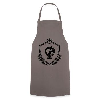 Globus symbol wappen - Kochschürze - Grau - Vorne - AI Model Male 185 dark (185cm)