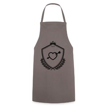 Heart Coat of Arms arrow - Cooking Apron - grey - Front - AI Model Male 185 dark (185cm)