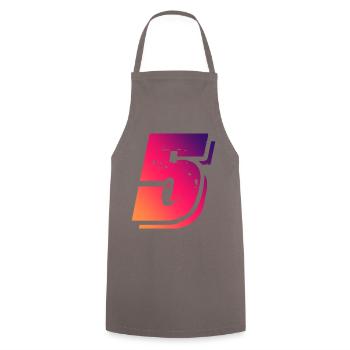 5 Number symbol - Cooking Apron - grey - Front - AI Model Male 185 dark (185cm)