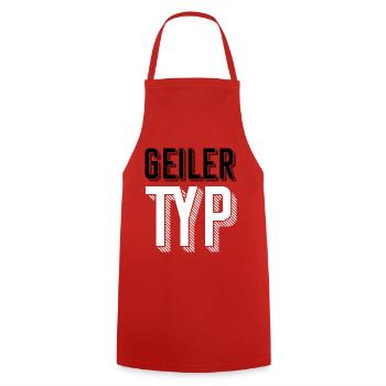 Geiler Typ - Kochschürze - Rot - Vorne - AI Model Male 185 dark (185cm)