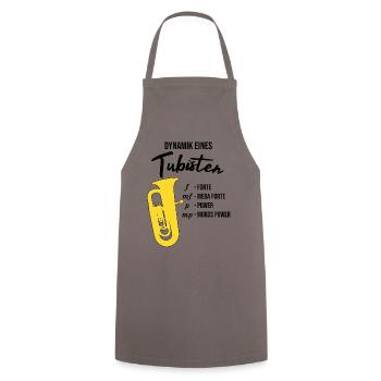 Dynamik eines Tubisten, lustiges Tuba Geschenk - Kochschürze - Grau - Vorne - AI Model Male 185 dark (185cm)