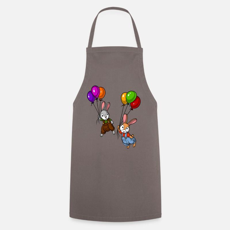 Funny Rabbit Balloons - Cooking Apron - grey