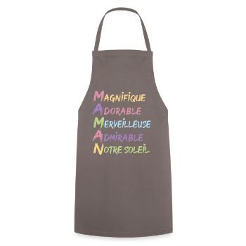 Maman cadeau fête des mères maman merveilleuse - Tablier de cuisine - gris - Devant - AI Model Male 185 dark (185cm)