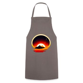 Space View / Mars - Cooking Apron - grey - Front - AI Model Male 185 dark (185cm)