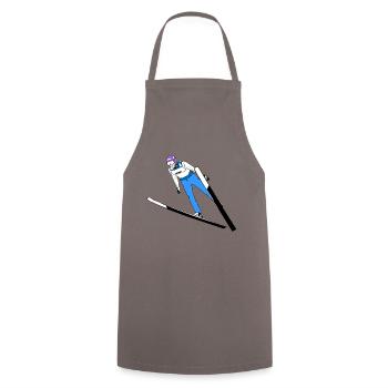 Ski jumping - Cooking Apron - grey - Front - AI Model Male 185 dark (185cm)