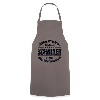 Schalker Fan Design Geschenkidee - Kochschürze - Grau - Vorne - AI Model Male 185 dark (185cm)