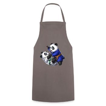 Pandabären Jiu-Jitsu - Kochschürze - Grau - Vorne - AI Model Male 185 dark (185cm)