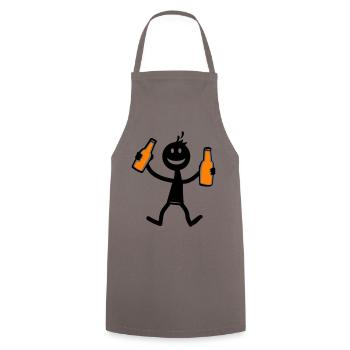 Drinking Bier - Kochschürze - Grau - Vorne - AI Model Male 185 dark (185cm)
