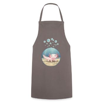 T-Shirt-Design „Axolotl“ - Kochschürze - Grau - Vorne - AI Model Male 185 dark (185cm)