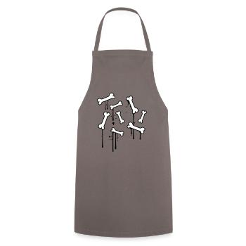 graffiti drops bones pattern dead many skeleton - Cooking Apron - grey - Front - AI Model Male 185 dark (185cm)