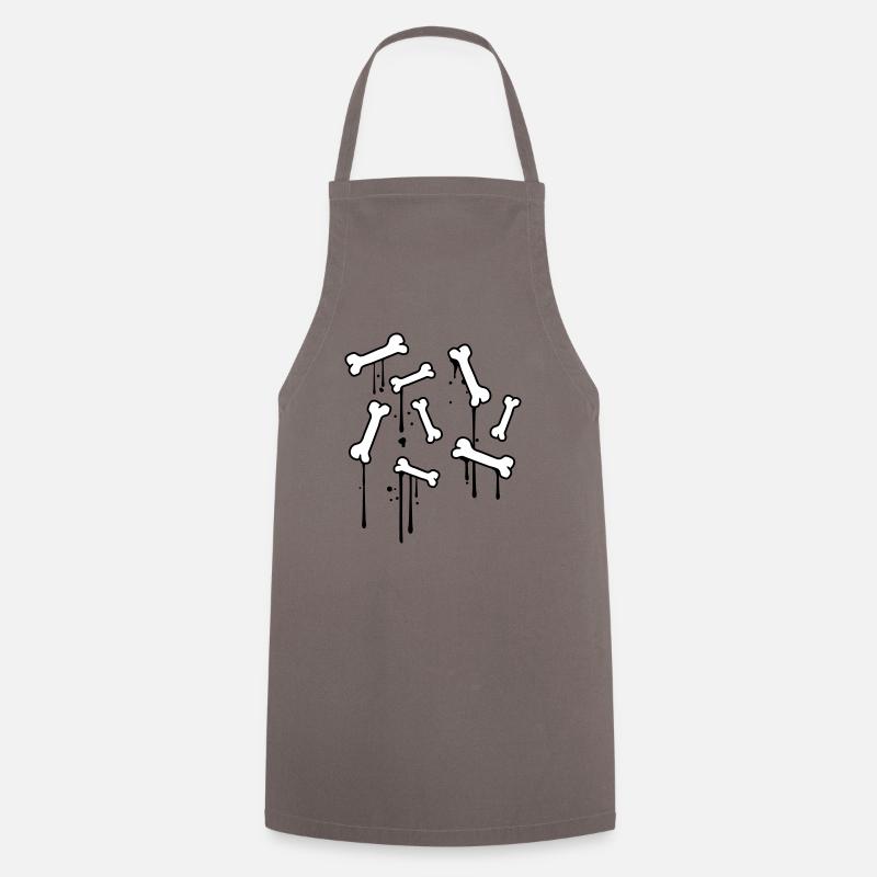 graffiti drops bones pattern dead many skeleton - Cooking Apron - grey