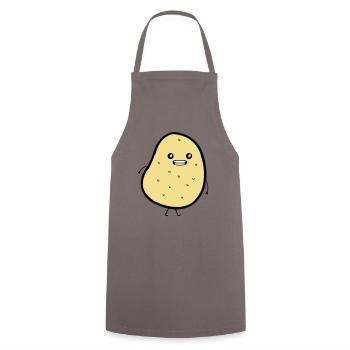 Funny Potatoe - Kochschürze - Grau - Vorne - AI Model Male 185 dark (185cm)