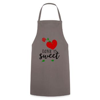 L’amour est doux, Herz - Tablier de cuisine - gris - Devant - AI Model Male 185 dark (185cm)