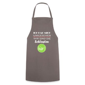Un dicton drôle pour chaque femme et chaque homme - Tablier de cuisine - gris - Devant - AI Model Male 185 dark (185cm)
