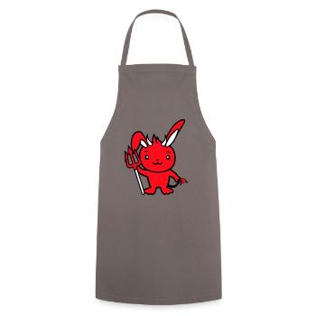 Bunny Devil Démon Mal Satan Enfer Trident Costume - Tablier de cuisine - gris - Devant - AI Model Male 185 dark (185cm)