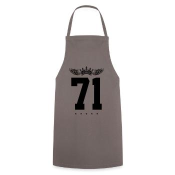 71 Number crown - Cooking Apron - grey - Front - AI Model Male 185 dark (185cm)