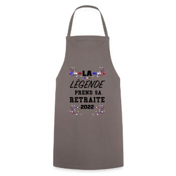 Retraité 2022 Citation Collègue Départ en Retraite - Tablier de cuisine - gris - Devant - AI Model Male 185 dark (185cm)