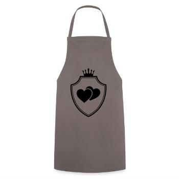 Heart Symbol Coat of Arms - Cooking Apron - grey - Front - AI Model Male 185 dark (185cm)