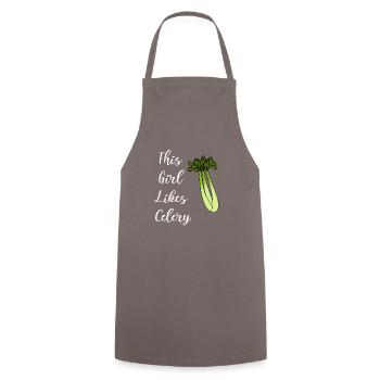 Alimentation saine : un dicton ironique dit qu'une - Tablier de cuisine - gris - Devant - AI Model Male 185 dark (185cm)