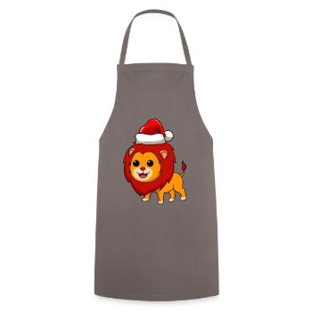 Léo Comique Noël - Tablier de cuisine - gris - Devant - AI Model Male 185 dark (185cm)