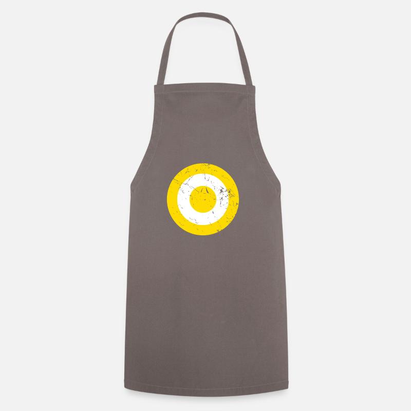 Distressed Saffron and White Target - Cooking Apron - grey