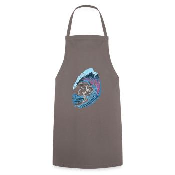 Astronaut surfer Stylish outer space - Cooking Apron - grey - Front - AI Model Male 185 dark (185cm)
