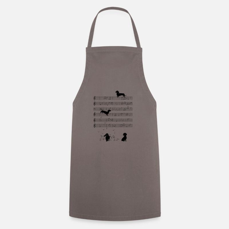 Notes de musique de chien teckel - Tablier de cuisine - gris
